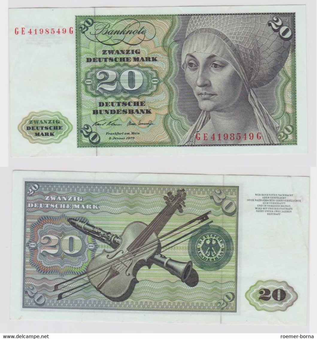 T118902 Banknote 20 DM Deutsche Mark Ro. 271b Schein 2.Jan. 1970 KN GE 4198549 G - 20 DM