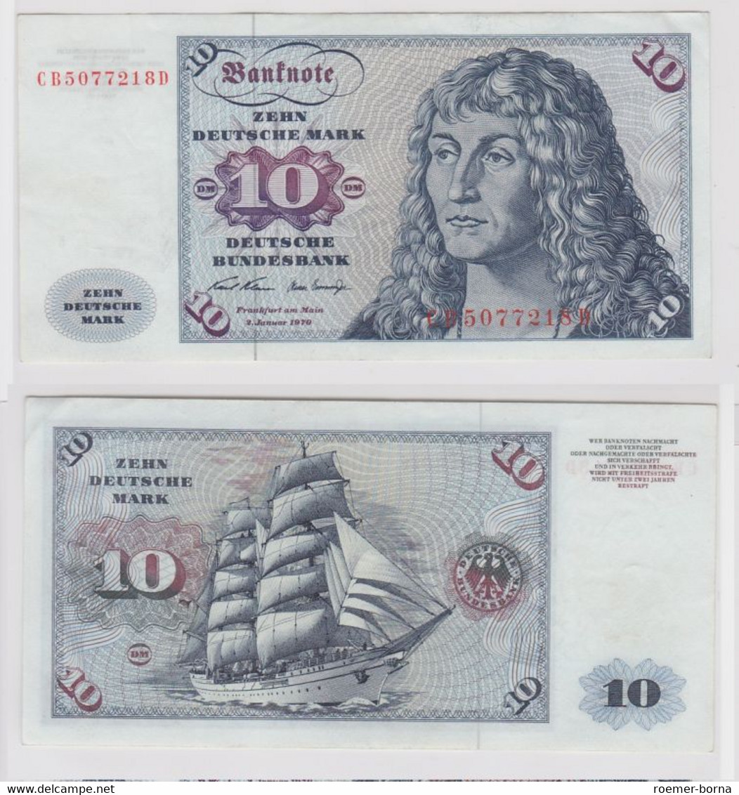 T140008 Banknote 10 DM Deutsche Mark Ro. 270a Schein 2.Jan. 1970 KN CB 5077218 D - 10 DM