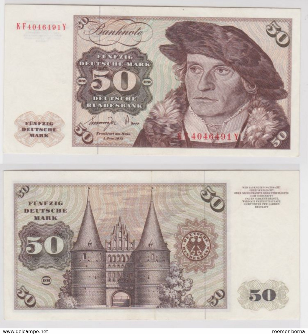 T141497 Banknote 50 DM Deutsche Mark Ro. 277a Schein 1.Juni 1977 KN KF 4046491 Y - 50 Deutsche Mark