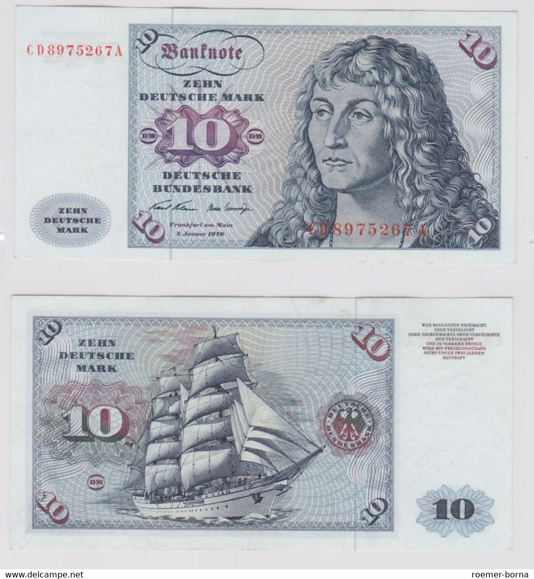 T141727 Banknote 10 DM Deutsche Mark Ro. 270a Schein 2.Jan. 1970 KN CD 8975267 A - 10 Deutsche Mark