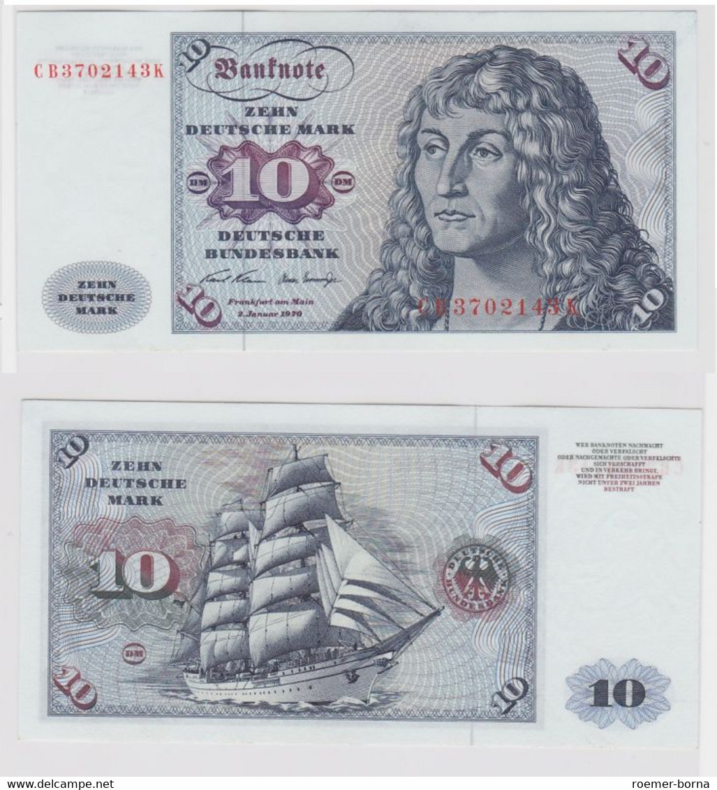 T141851 Banknote 10 DM Deutsche Mark Ro. 270a Schein 2.Jan. 1970 KN CB 3702143 K - 10 DM