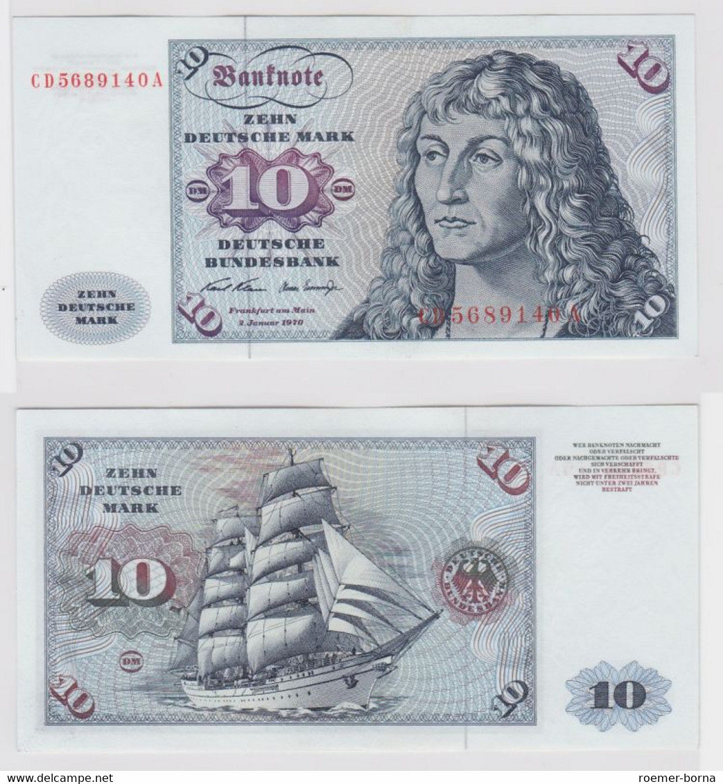 T141854 Banknote 10 DM Deutsche Mark Ro. 270a Schein 2.Jan. 1970 KN CD 5689140 A - 10 Deutsche Mark