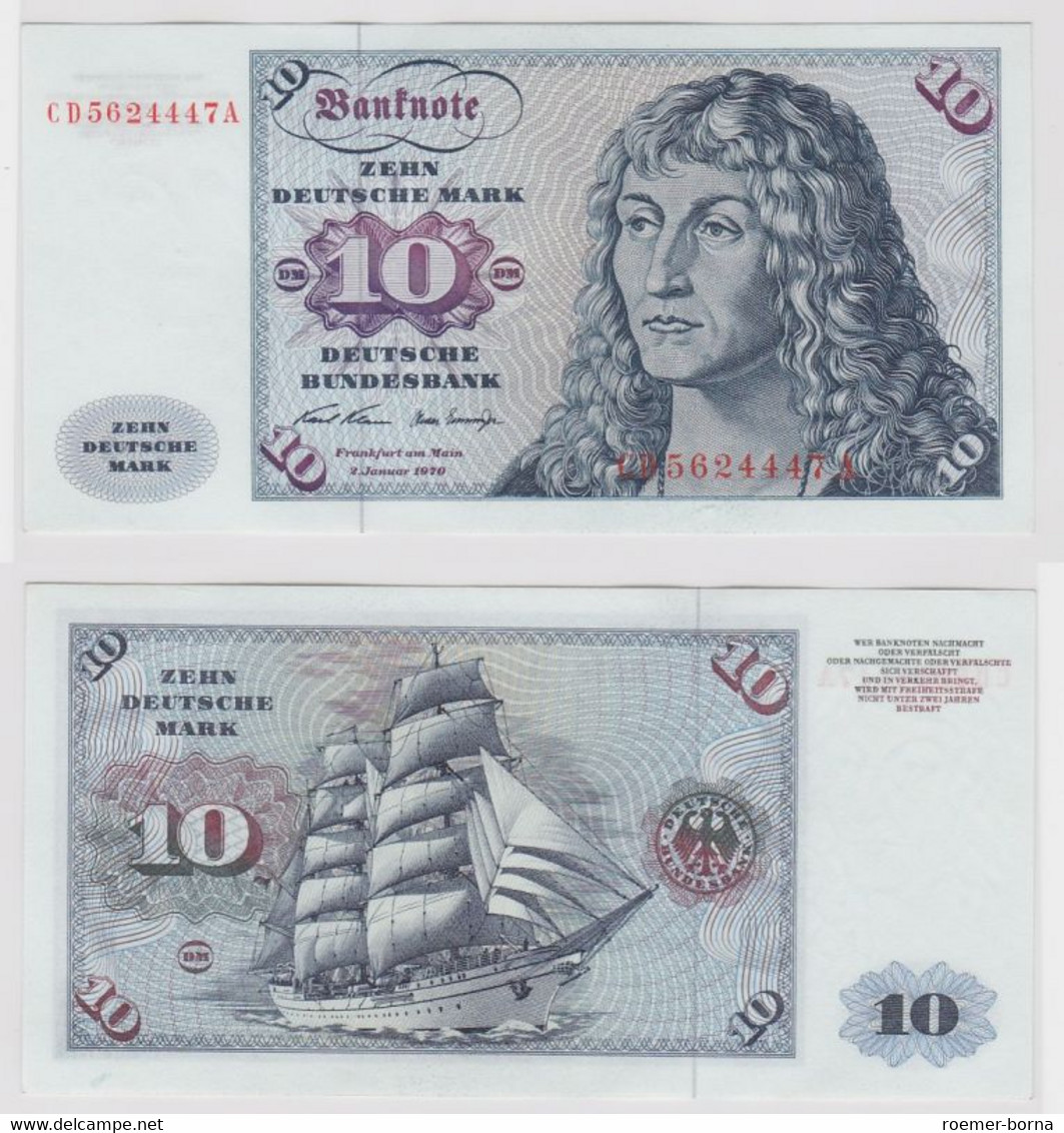 T143405 Banknote 10 DM Deutsche Mark Ro. 270a Schein 2.Jan. 1970 KN CD 5624447 A - 10 DM