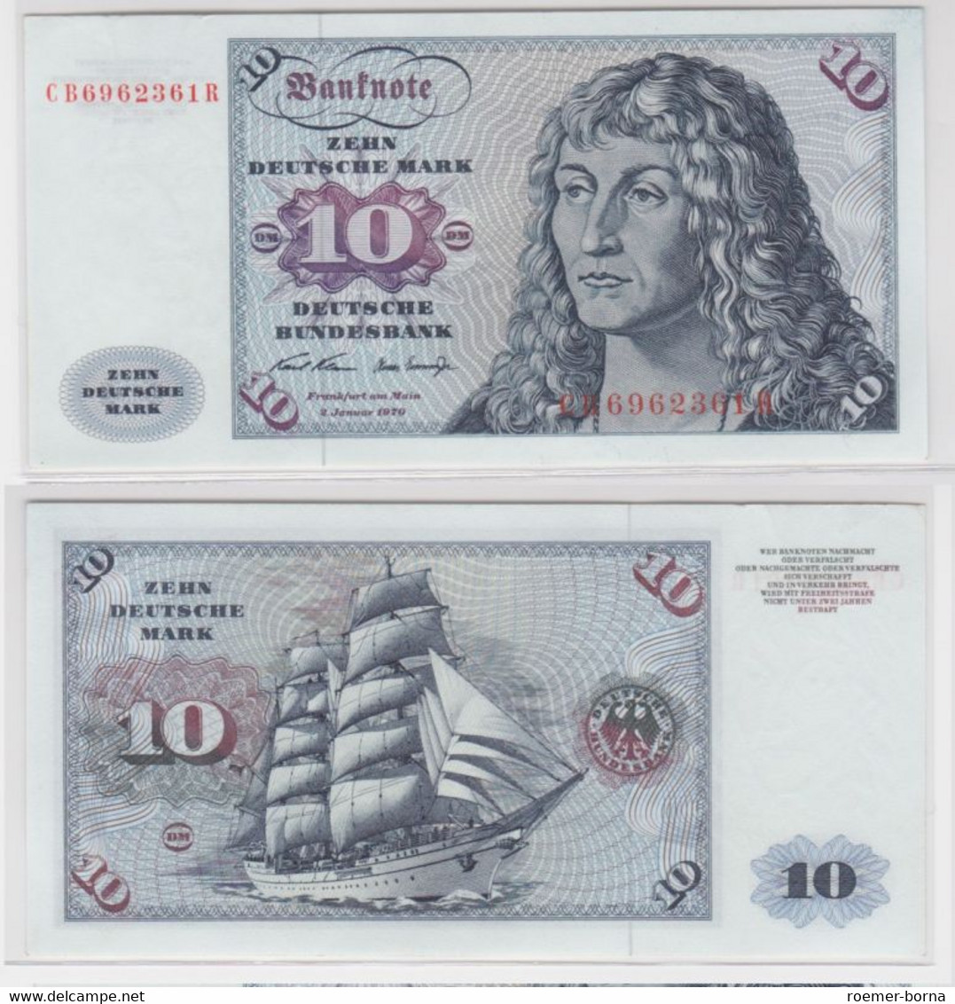 T143780 Banknote 10 DM Deutsche Mark Ro. 270a Schein 2.Jan. 1970 KN CB 6962361 R - 10 Deutsche Mark