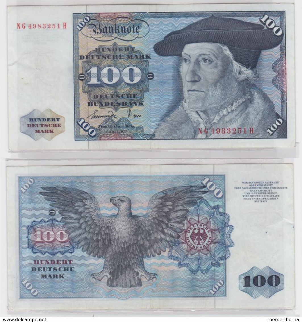 T144476 Banknote 100 DM Deutsche Mark Ro 278a Schein 1.Juni 1977 KN NG 4983251 H - 100 DM