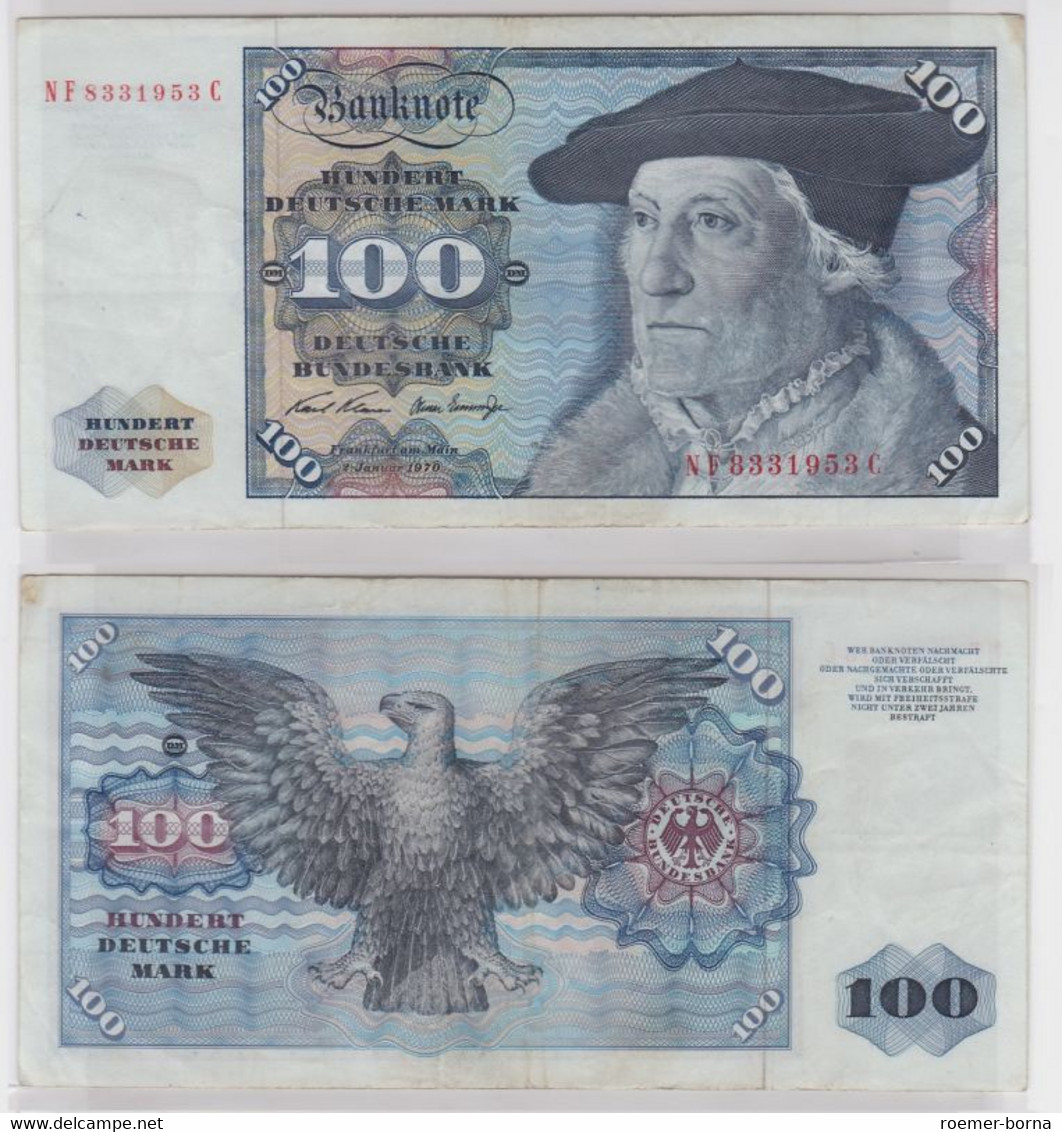 T144485 Banknote 100 DM Deutsche Mark Ro. 273b Schein 2.Jan 1970 KN NF 8331953 C - 100 DM