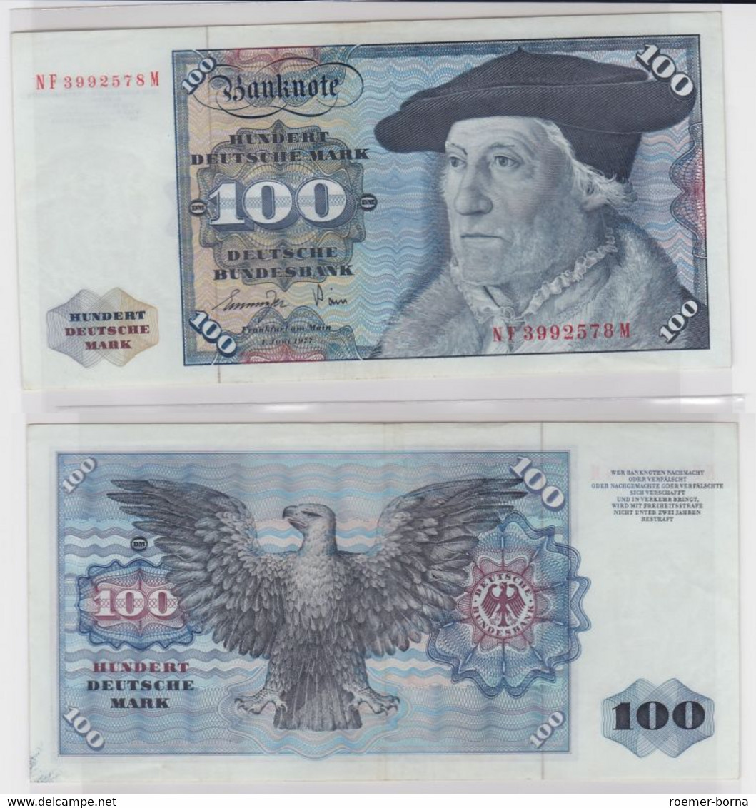 T144543 Banknote 100 DM Deutsche Mark Ro 278a Schein 1.Juni 1977 KN NF 3992578 M - 100 DM