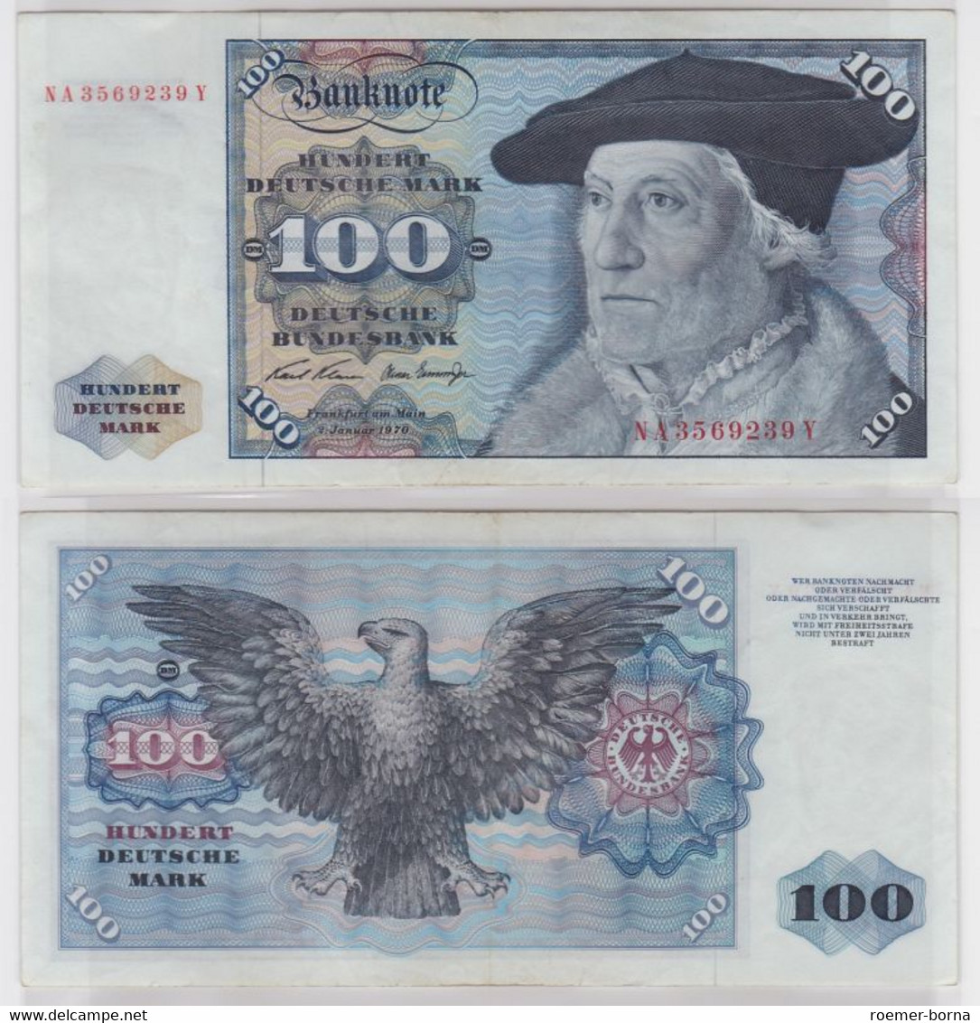 T144612 Banknote 100 DM Deutsche Mark Ro 273a Schein 2.Jan. 1970 KN NA 3569239 Y - 100 Deutsche Mark