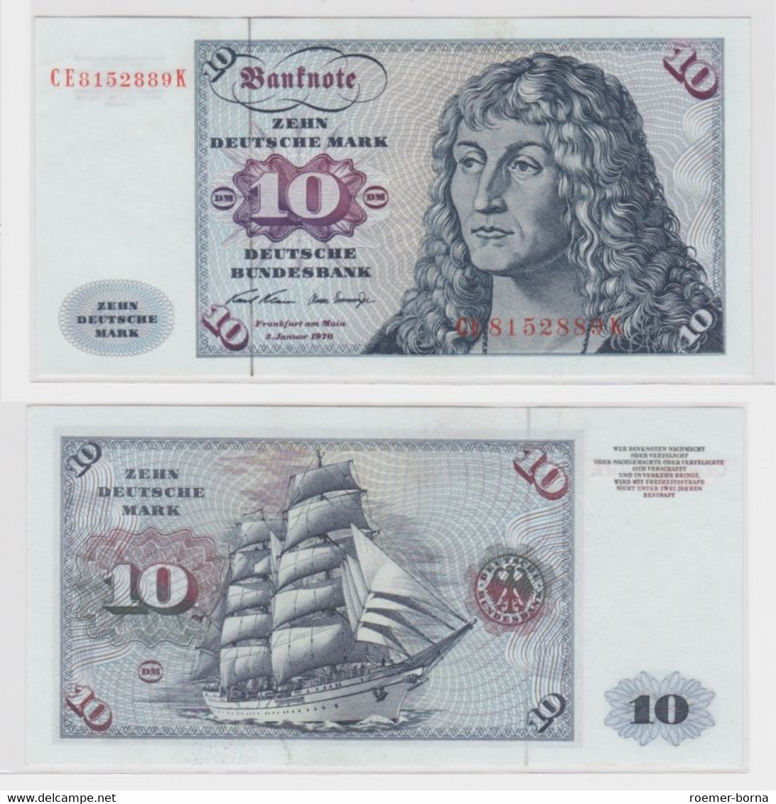 T144919 Banknote 10 DM Deutsche Mark Ro. 270b Schein 2.Jan. 1970 KN CE 8152889 K - 10 DM