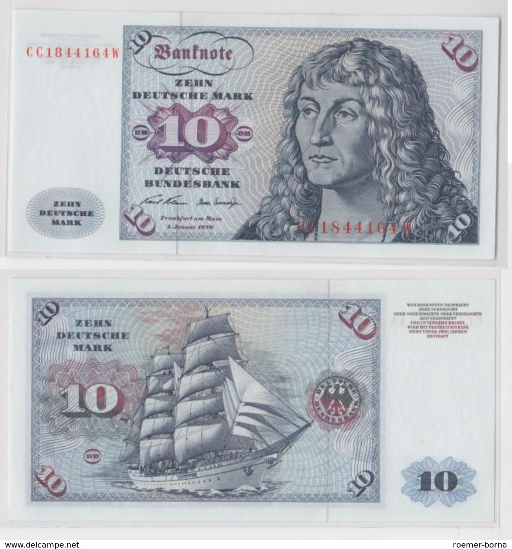 T145038 Banknote 10 DM Deutsche Mark Ro. 270a Schein 2.Jan. 1970 KN CC 1844164 W - 10 Deutsche Mark