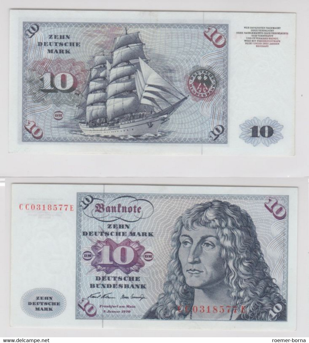 T145230 Banknote 10 DM Deutsche Mark Ro. 270a Schein 2.Jan. 1970 KN CC 0318577 E - 10 Deutsche Mark