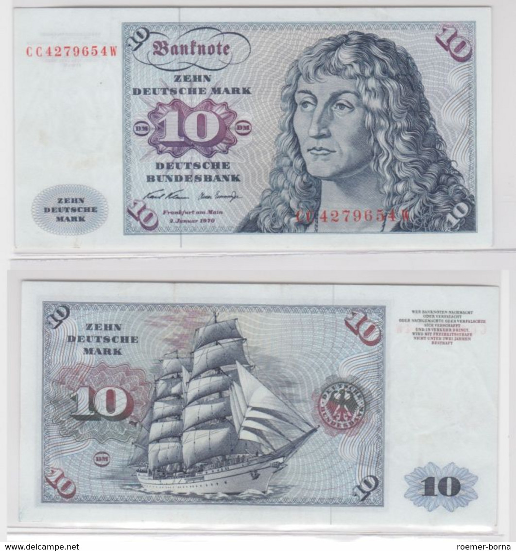 T145388 Banknote 10 DM Deutsche Mark Ro. 270a Schein 2.Jan. 1970 KN CC 4279654 W - 10 Deutsche Mark