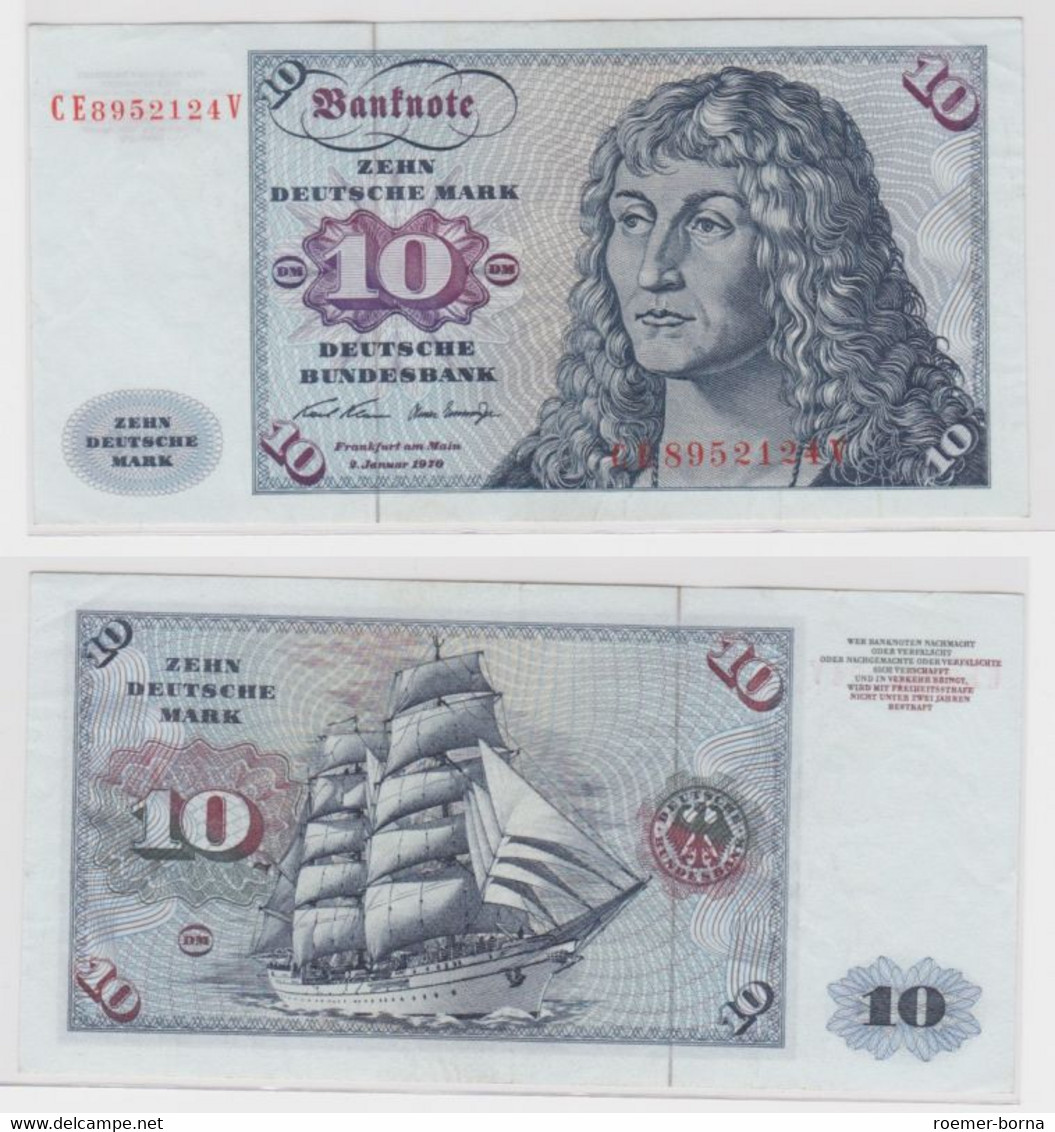 T145389 Banknote 10 DM Deutsche Mark Ro. 270b Schein 2.Jan. 1970 KN CE 8952124 V - 10 Deutsche Mark