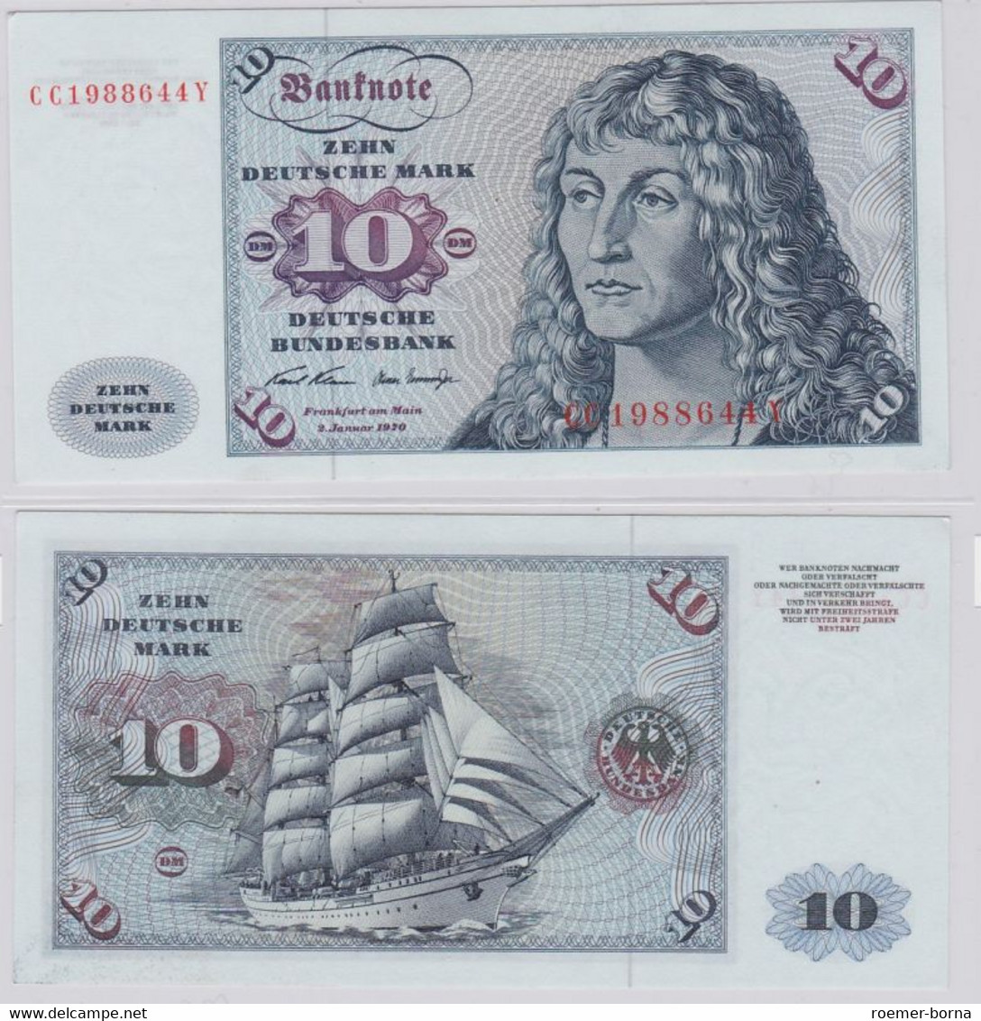 T145518 Banknote 10 DM Deutsche Mark Ro. 270a Schein 2.Jan. 1970 KN CC 1988644 Y - 10 DM