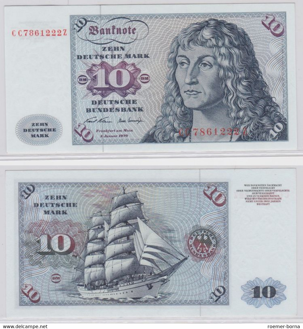 T145532 Banknote 10 DM Deutsche Mark Ro. 270a Schein 2.Jan. 1970 KN CC 7861222 Z - 10 DM
