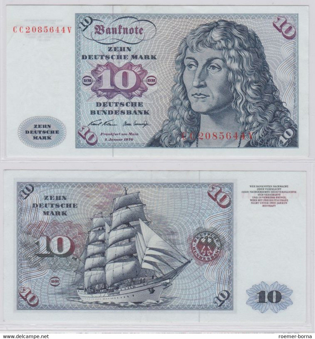 T145565 Banknote 10 DM Deutsche Mark Ro. 270a Schein 2.Jan. 1970 KN CC 2085644 V - 10 Deutsche Mark