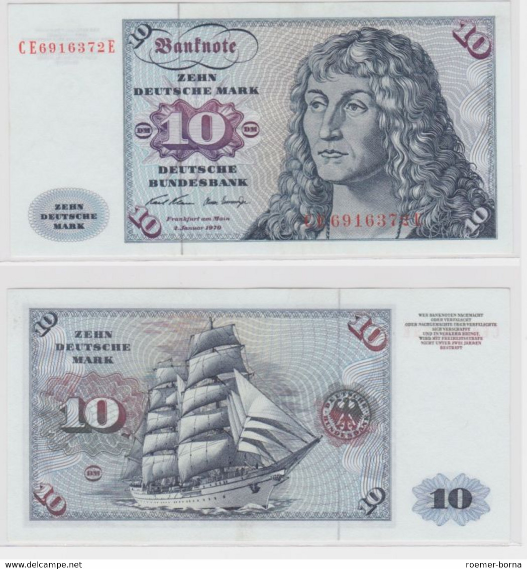 T145585 Banknote 10 DM Deutsche Mark Ro. 270b Schein 2.Jan. 1970 KN CE 6916372 E - 10 DM