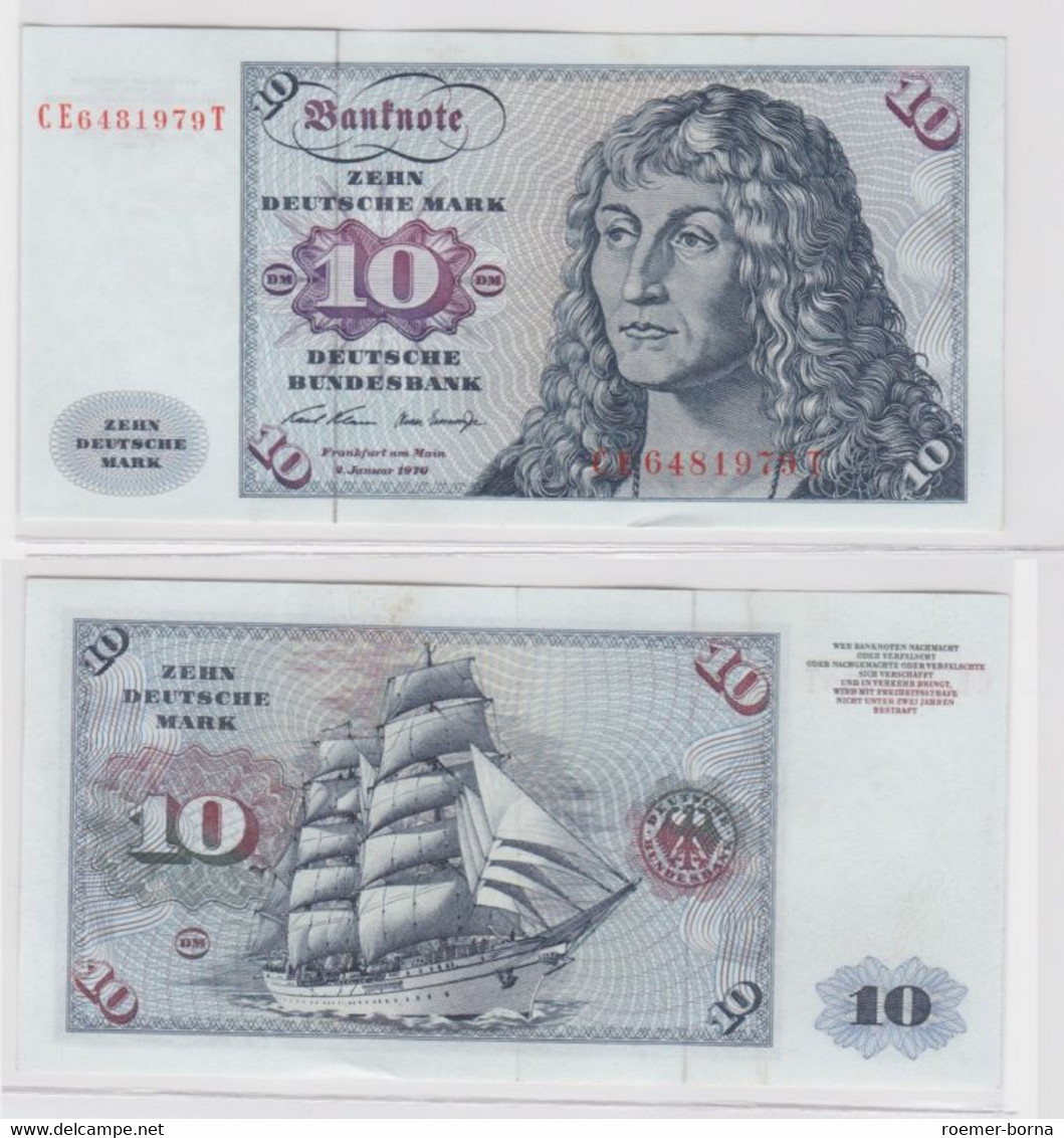 T145616 Banknote 10 DM Deutsche Mark Ro. 270b Schein 2.Jan. 1970 KN CE 6481979 T - 10 Deutsche Mark