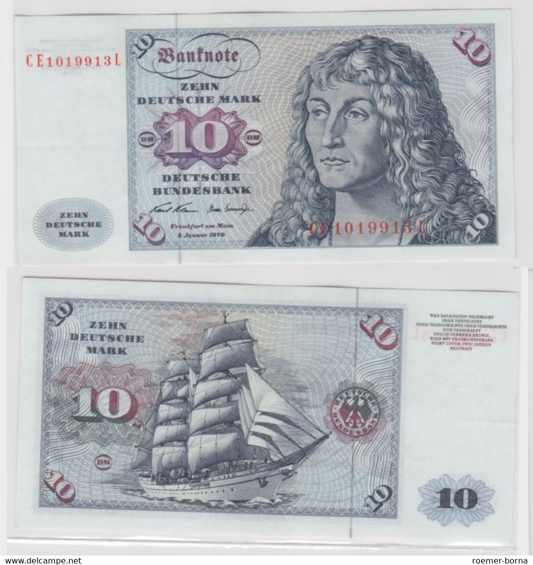 T145617 Banknote 10 DM Deutsche Mark Ro. 270b Schein 2.Jan. 1970 KN CE 1019913 L - 10 Deutsche Mark