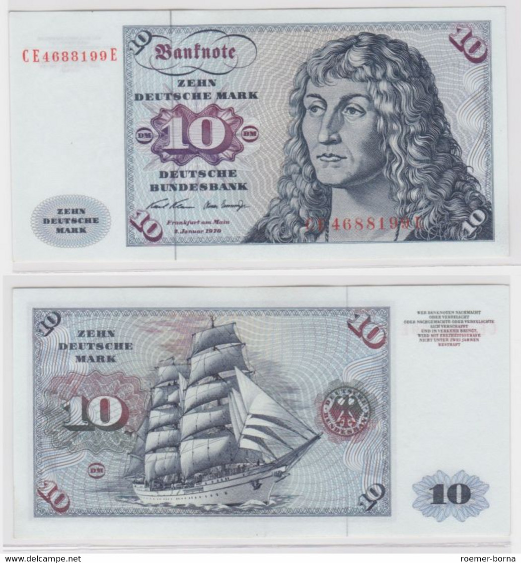 T145794 Banknote 10 DM Deutsche Mark Ro. 270b Schein 2.Jan. 1970 KN CE 4688199 E - 10 DM
