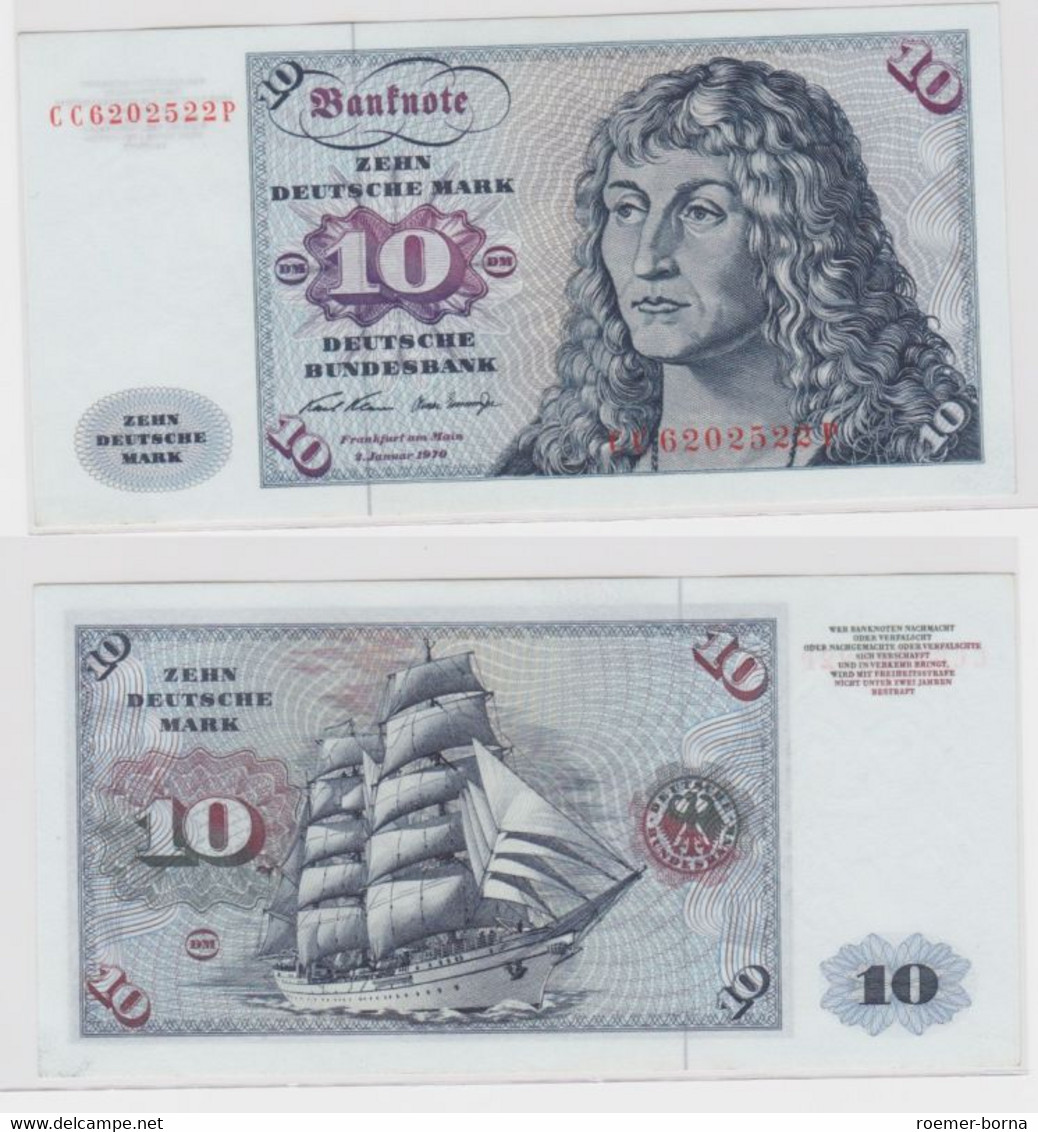 T145830 Banknote 10 DM Deutsche Mark Ro. 270a Schein 2.Jan. 1970 KN CC 6202522 P - 10 Deutsche Mark