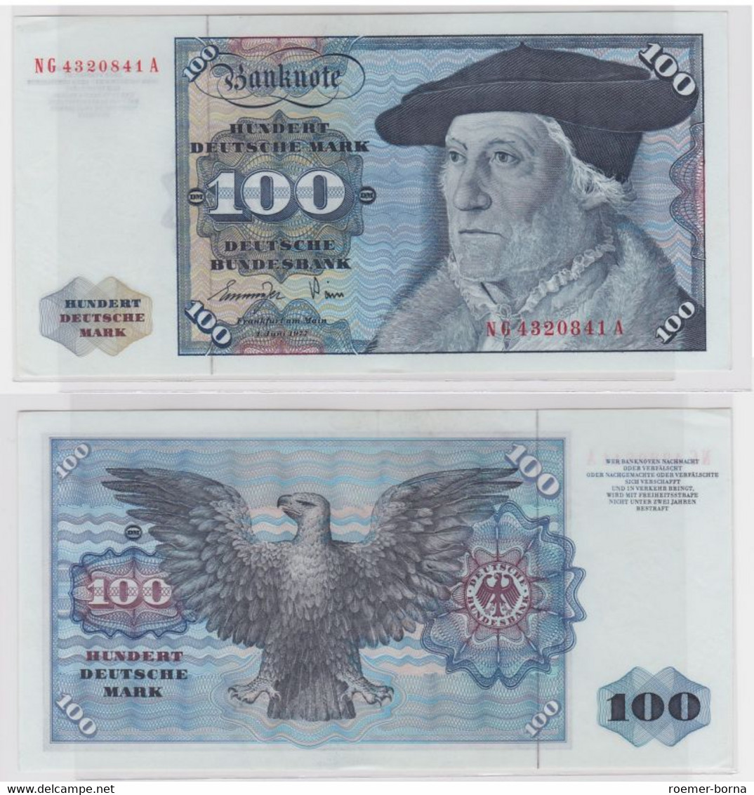 T146019 Banknote 100 DM Deutsche Mark Ro 278a Schein 1.Juni 1977 KN NG 4320841 A - 100 Deutsche Mark