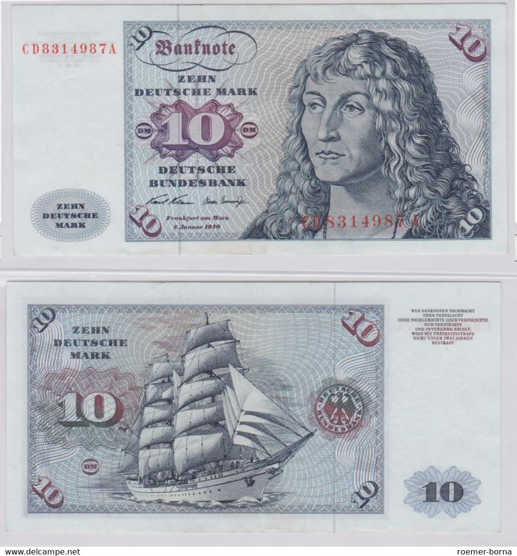 T146063 Banknote 10 DM Deutsche Mark Ro. 270a Schein 2.Jan. 1970 KN CD 8314987 A - 10 DM