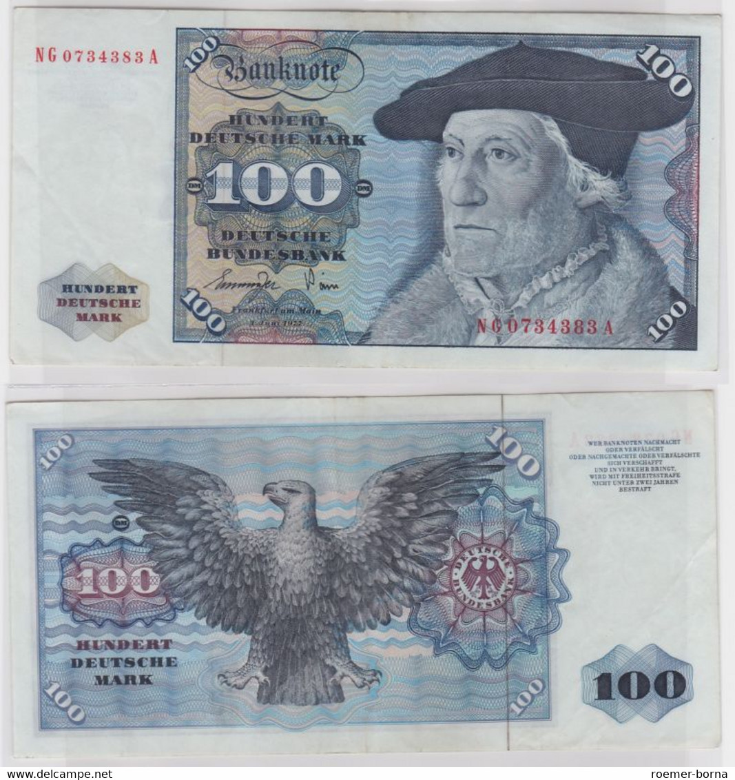 T146066 Banknote 100 DM Deutsche Mark Ro 278a Schein 1.Juni 1977 KN NG 0734383 A - 100 Deutsche Mark