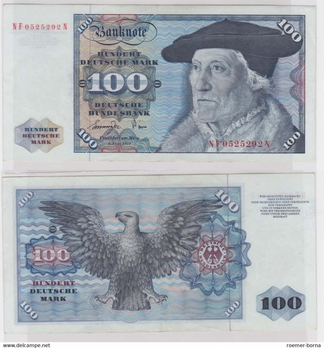 T146069 Banknote 100 DM Deutsche Mark Ro 278a Schein 1.Juni 1977 KN NF 0525292 N - 100 Deutsche Mark