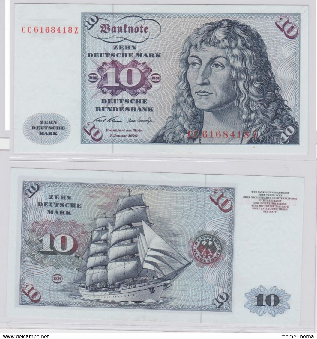 T146081 Banknote 10 DM Deutsche Mark Ro. 270a Schein 2.Jan. 1970 KN CC 6168418 Z - 10 Deutsche Mark