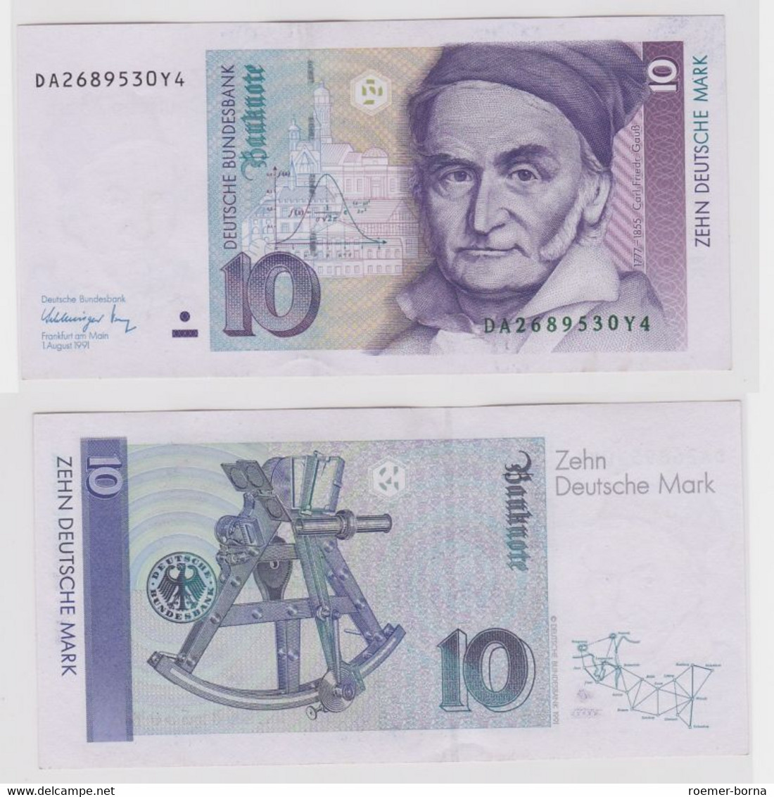 T146088 Banknote 10 DM Deutsche Mark Ro. 297a Schein 1.Aug. 1991 KN DA 2689530Y4 - 10 Deutsche Mark