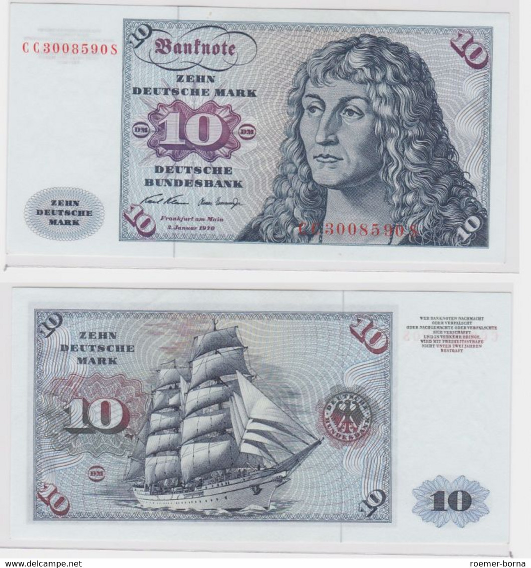T146091 Banknote 10 DM Deutsche Mark Ro. 270a Schein 2.Jan. 1970 KN CC 3008590 S - 10 Deutsche Mark