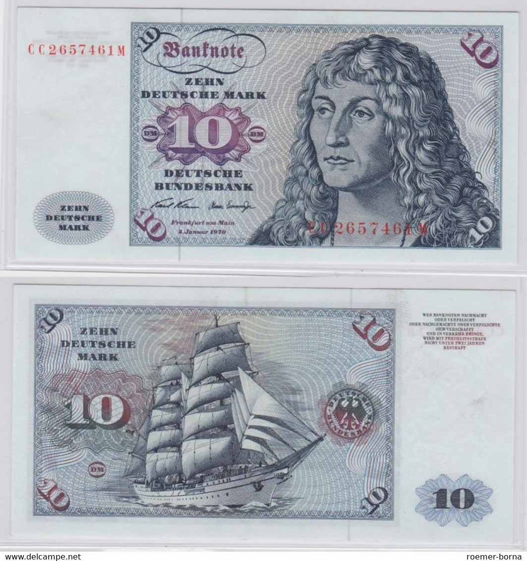 T146096 Banknote 10 DM Deutsche Mark Ro. 270a Schein 2.Jan. 1970 KN CC 2657461 M - 10 Deutsche Mark