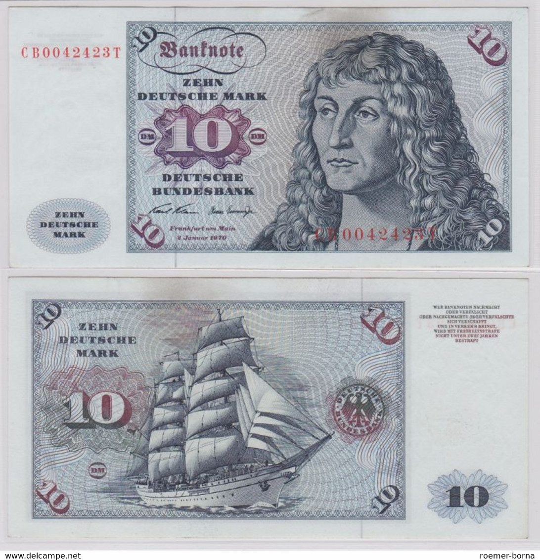 T146107 Banknote 10 DM Deutsche Mark Ro. 270a Schein 2.Jan. 1970 KN CB 0042423 T - 10 DM