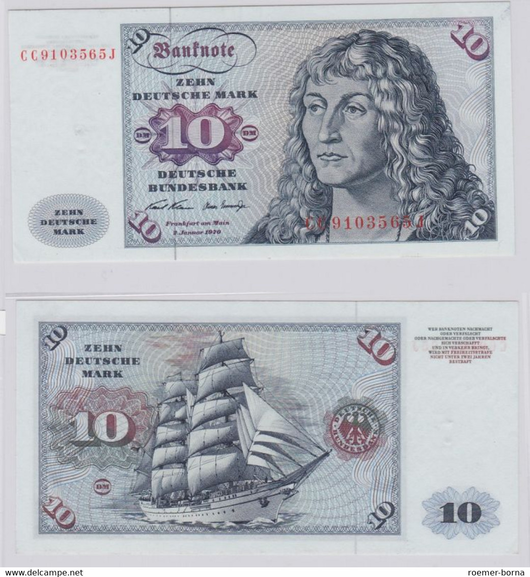 T146111 Banknote 10 DM Deutsche Mark Ro. 270a Schein 2.Jan. 1970 KN CC 9103565 J - 10 Deutsche Mark
