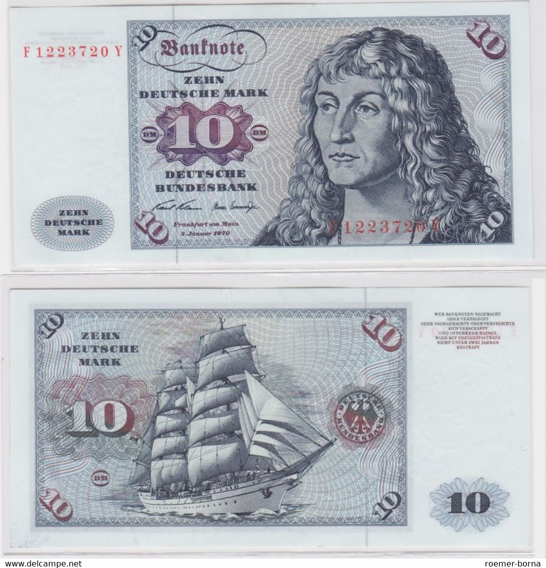 T146114 Banknote 10 DM Deutsche Mark Ro. 270a Schein 2.Jan. 1970 KN F 1223720 Y - 10 DM