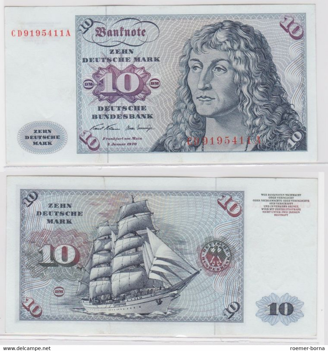 T146123 Banknote 10 DM Deutsche Mark Ro. 270a Schein 2.Jan. 1970 KN CD 9195411 A - 10 Deutsche Mark