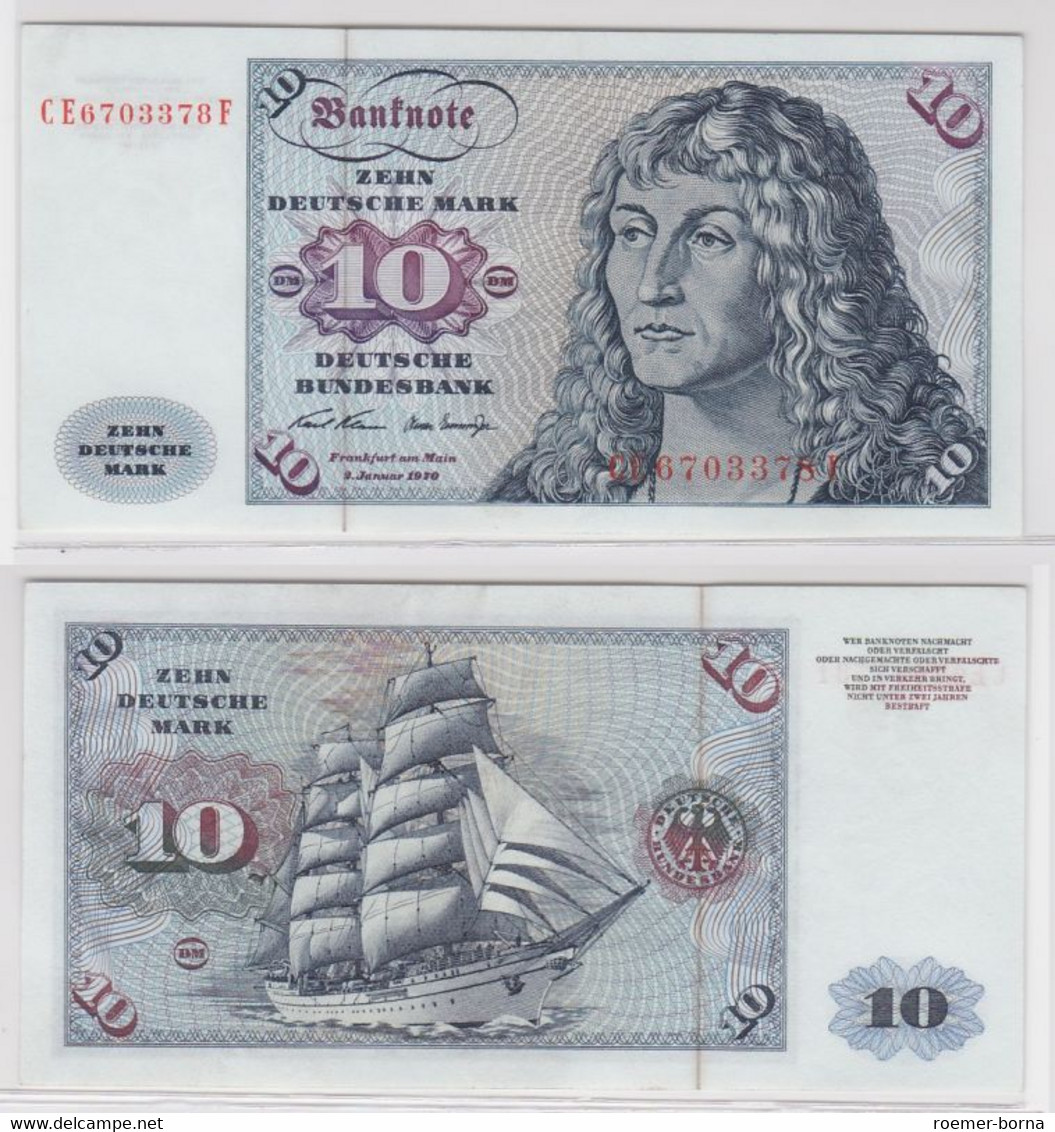 T146137 Banknote 10 DM Deutsche Mark Ro. 270b Schein 2.Jan. 1970 KN CE 6703378 F - 10 Deutsche Mark