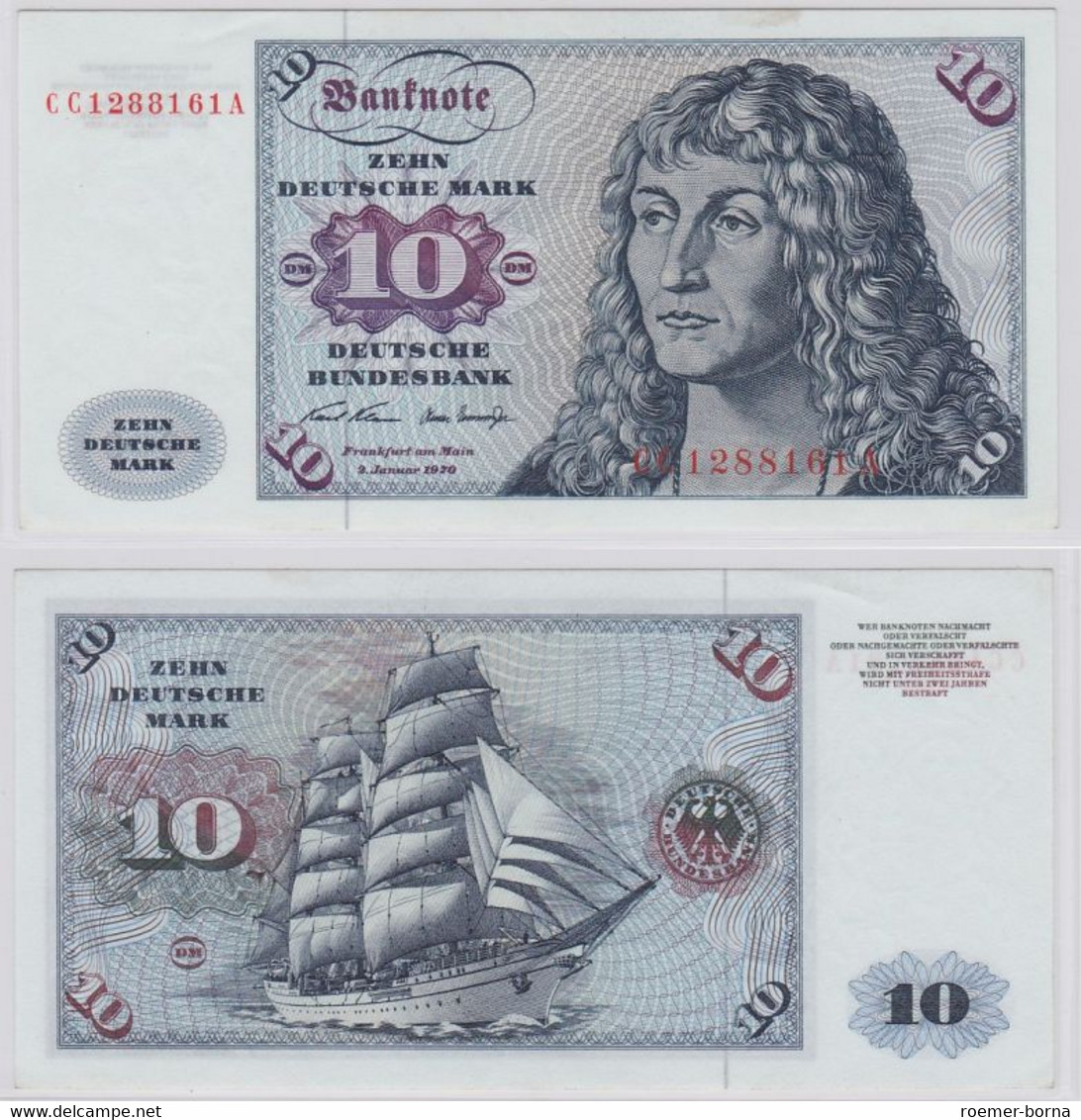 T146180 Banknote 10 DM Deutsche Mark Ro. 270a Schein 2.Jan. 1970 KN CC 1288161 A - 10 Deutsche Mark
