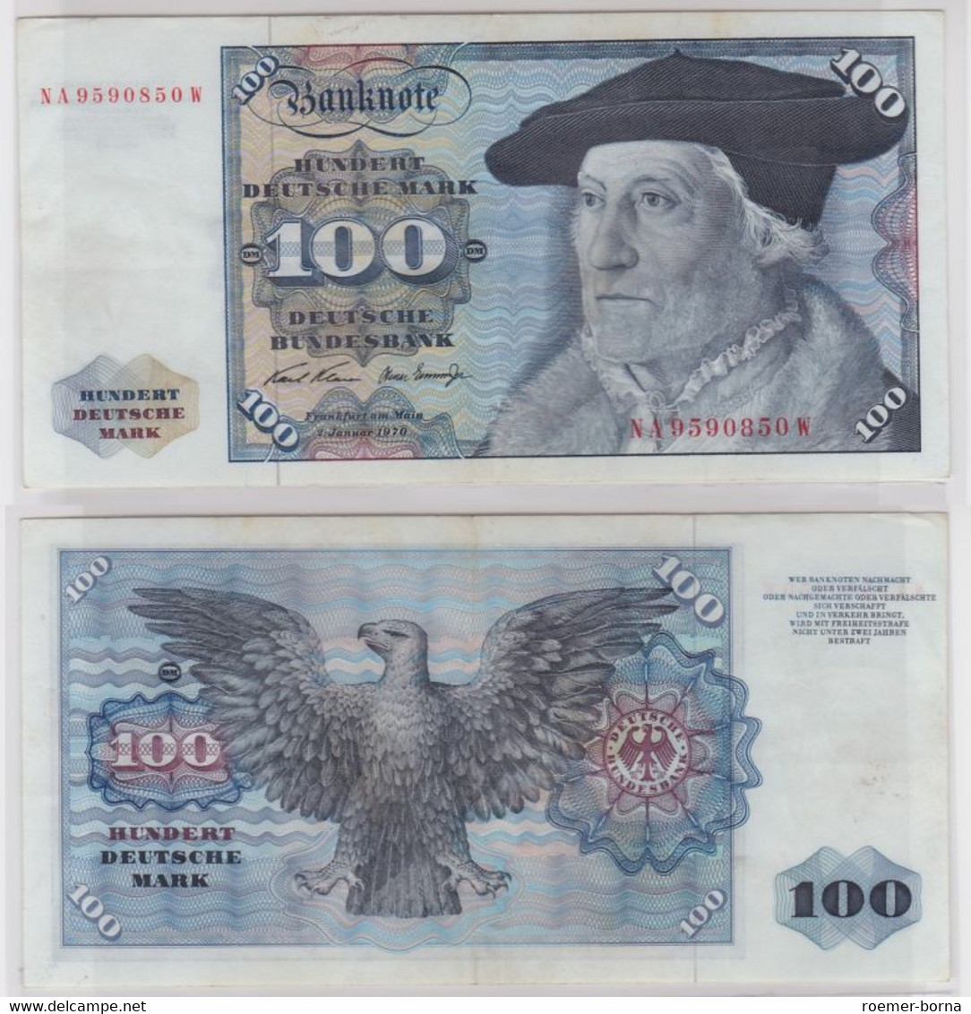 T146212 Banknote 100 DM Deutsche Mark Ro 273a Schein 2.Jan. 1970 KN NA 9590850 W - 100 Deutsche Mark