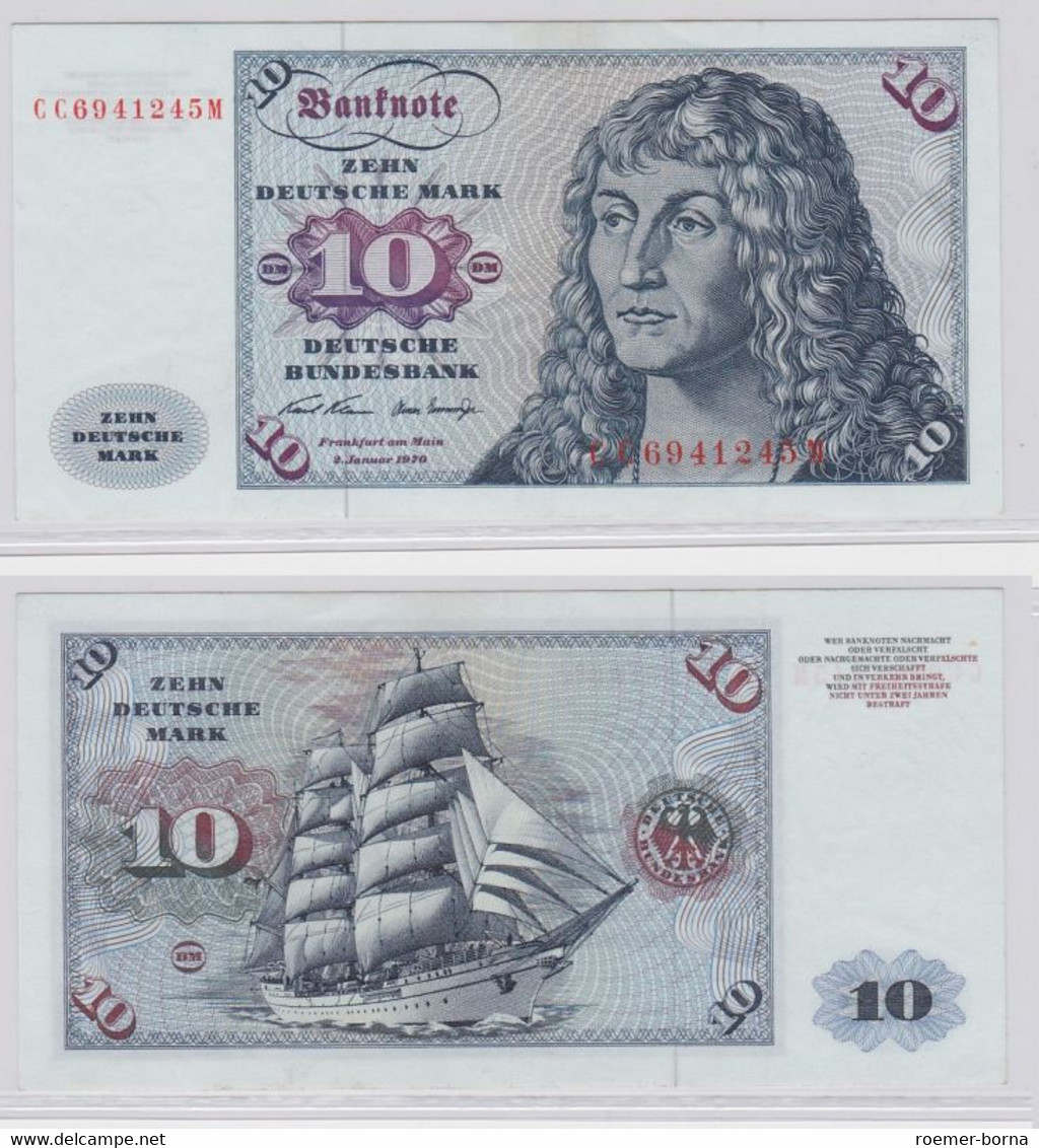 T146216 Banknote 10 DM Deutsche Mark Ro. 270a Schein 2.Jan. 1970 KN CC 6941245 M - 10 DM