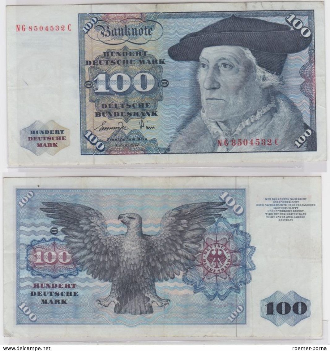 T146218 Banknote 100 DM Deutsche Mark Ro 278a Schein 1.Juni 1977 KN NG 8504532 C - 100 DM