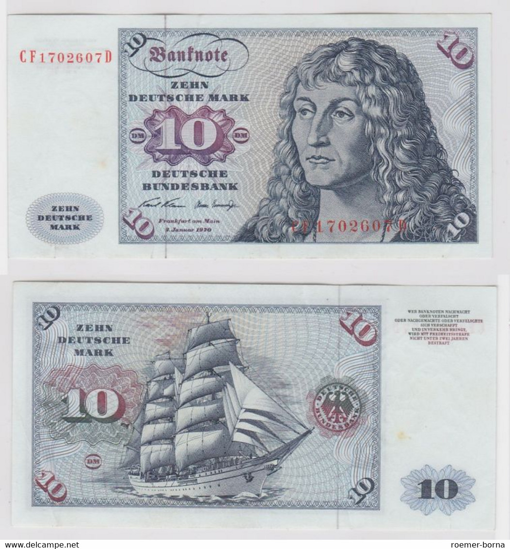 T146332 Banknote 10 DM Deutsche Mark Ro. 270b Schein 2.Jan. 1970 KN CF 1702607 D - 10 Deutsche Mark