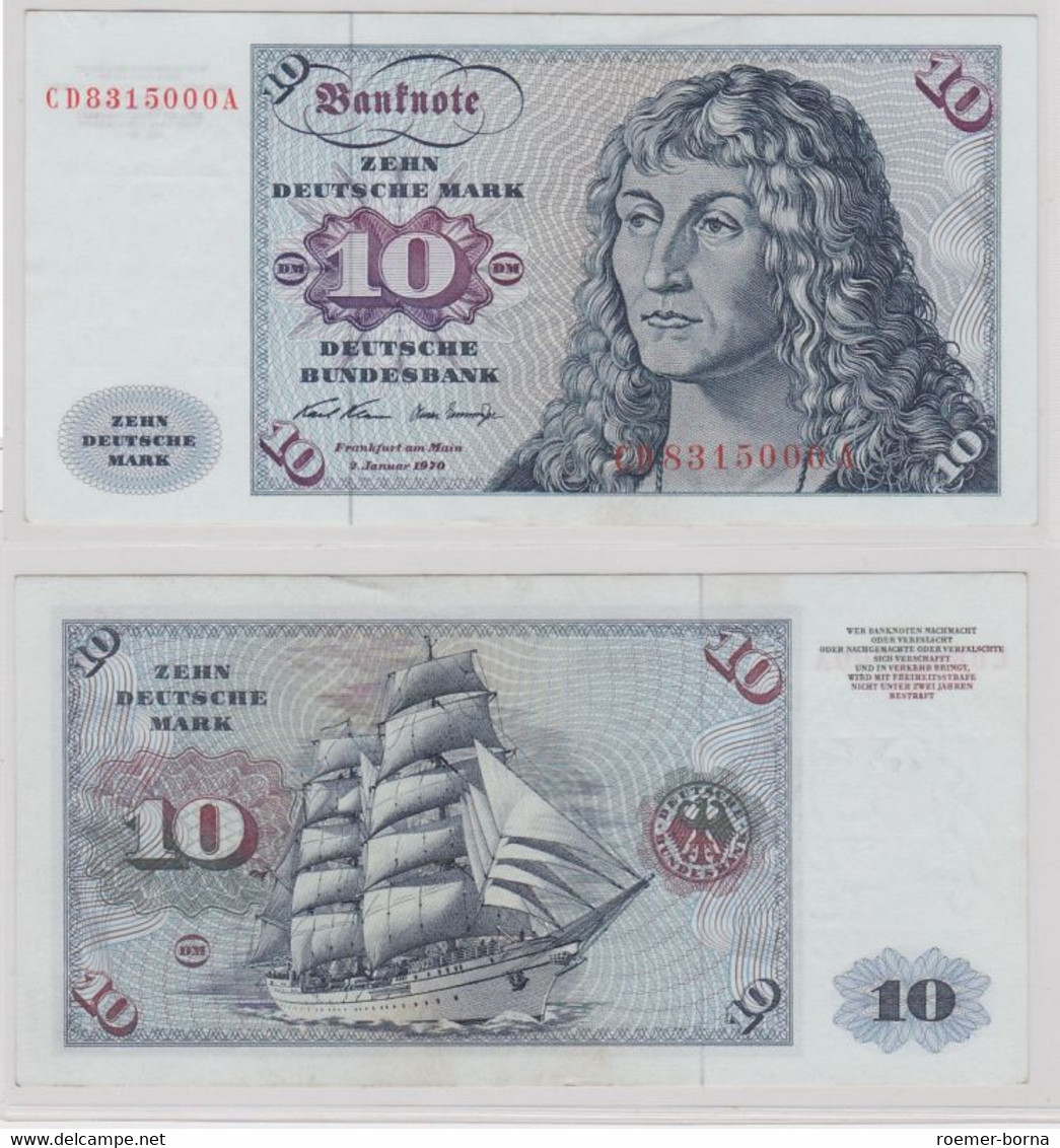 T146387 Banknote 10 DM Deutsche Mark Ro. 270a Schein 2.Jan. 1970 KN CD 8315000 A - 10 DM