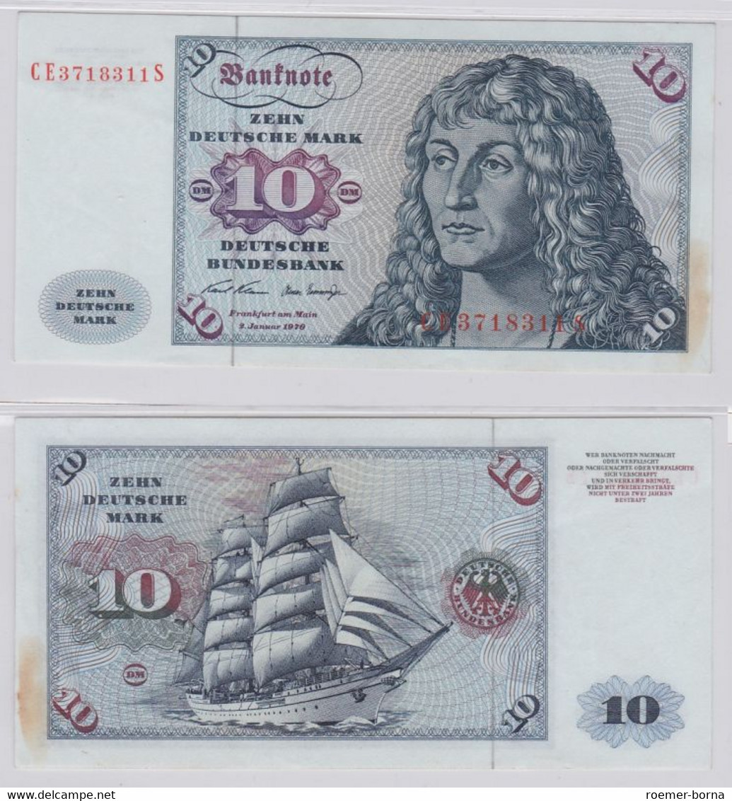 T146407 Banknote 10 DM Deutsche Mark Ro. 270b Schein 2.Jan. 1970 KN CE 3718311 S - 10 Deutsche Mark