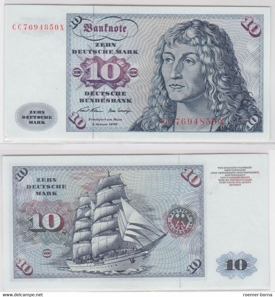 T146408 Banknote 10 DM Deutsche Mark Ro. 270a Schein 2.Jan. 1970 KN CC 7694850 X - 10 DM