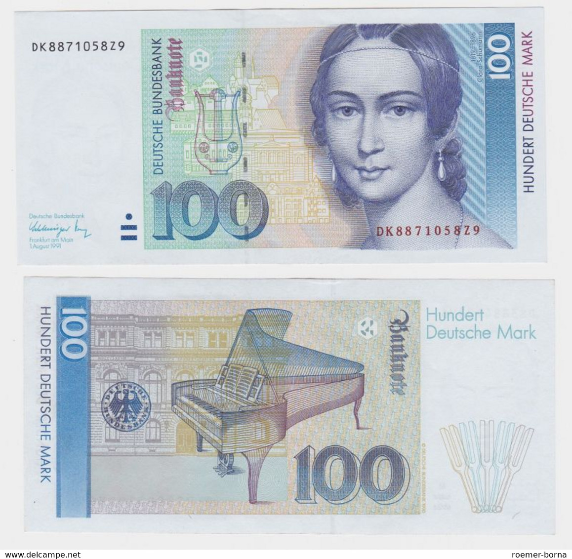 T146417 Banknote 100 DM Deutsche Mark Ro 300a Schein 1.Aug. 1991 KN DK 8871058Z9 - 100 Deutsche Mark