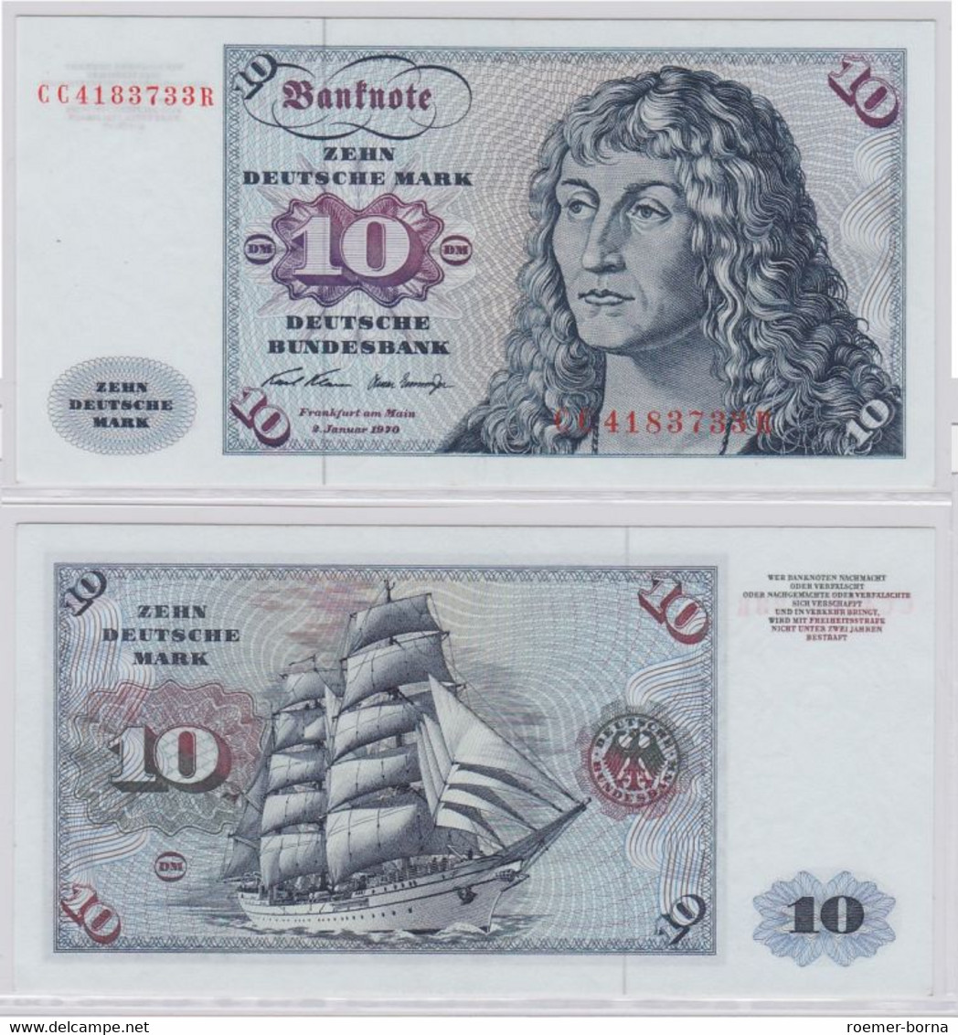 T146485 Banknote 10 DM Deutsche Mark Ro. 270a Schein 2.Jan. 1970 KN CC 4183733 R - 10 DM
