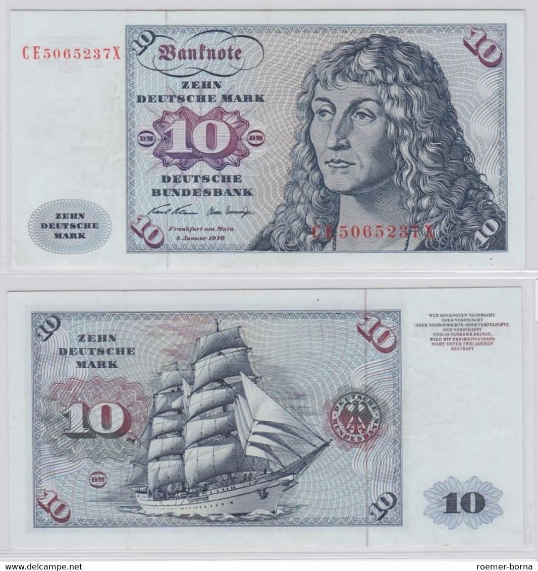 T146502 Banknote 10 DM Deutsche Mark Ro. 270b Schein 2.Jan. 1970 KN CE 5065237 X - 10 Deutsche Mark