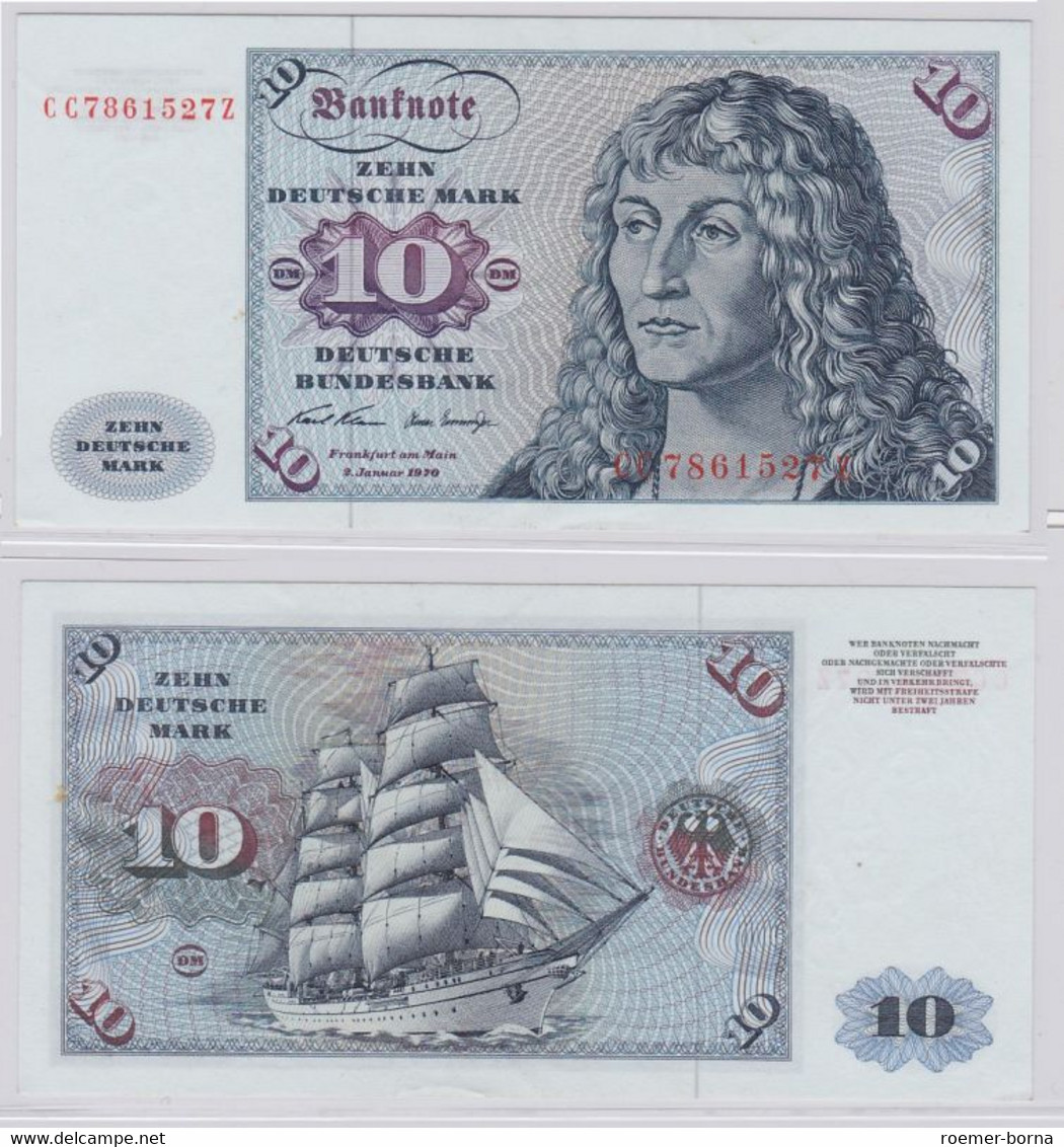 T146510 Banknote 10 DM Deutsche Mark Ro. 270a Schein 2.Jan. 1970 KN CC 7861527 Z - 10 Deutsche Mark